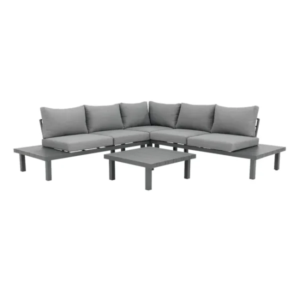 Conjunto jardim relax sofá e mesa alumínio cinzento escuro Subyra Naterial